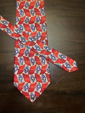 ROBERT TALBOTT Tie Best of Class Parisian Red Silk Hand Sewn Necktie Designer